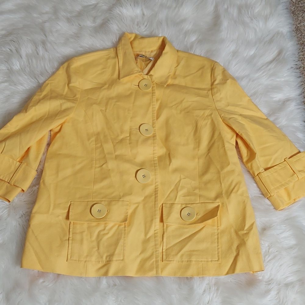 ColdWater Creek yellow 3-button blazer‎ - Picture 9 of 9